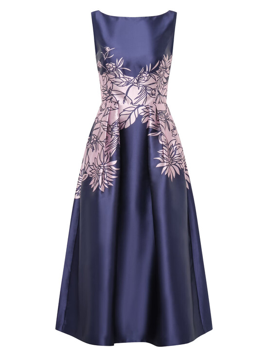 Kay Unger Dresses & Skirts - NEW Kay Unger Blue Evaline Placed Floral Cocktail Midi Dress Size 14 #MD2089